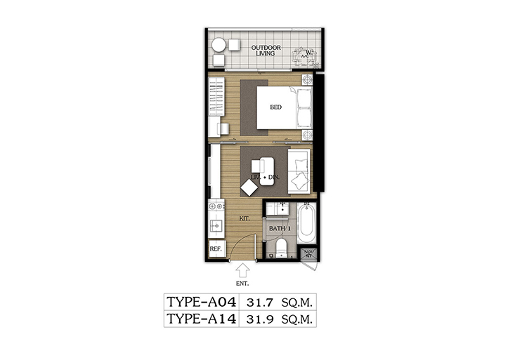 1 Bedroom ในโครงการ เดอะ ซี ศรีราชา, ภาพที่ 4