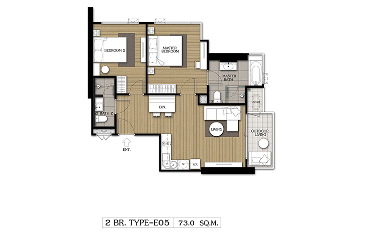 2 Bedroom ในโครงการ เดอะ ซี ศรีราชา, ภาพที่ 4