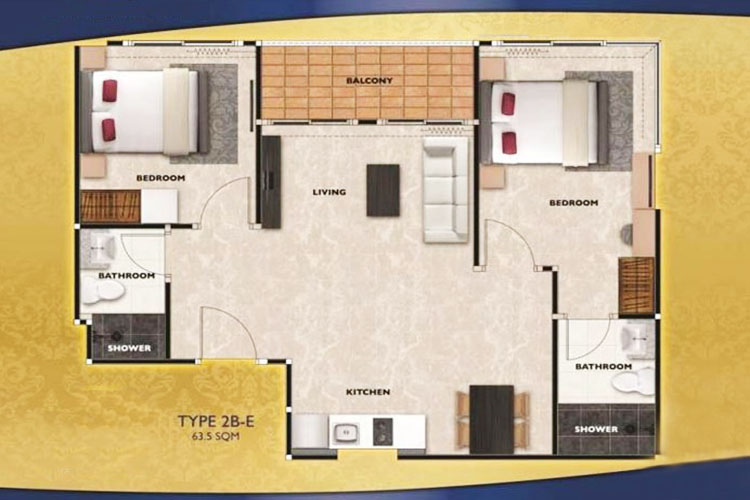 2 Bedroom ในโครงการ อาคาเดีย บีช คอนติเนนทอล, ภาพที่ 4