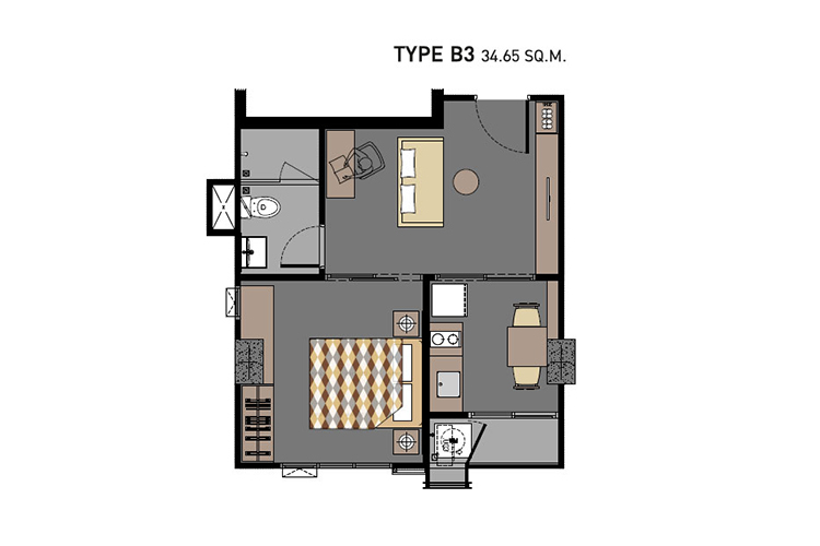 1 Bedroom ในโครงการ เวรี่ 1 สุขุมวิท 72, ภาพที่ 4