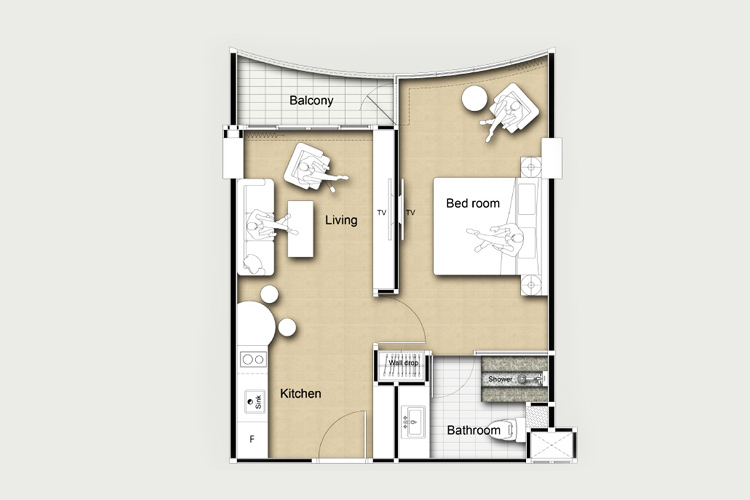 1 Bedroom ในโครงการ แกรนด์ อเวนิว เรสซิเดนซ์, ภาพที่ 4