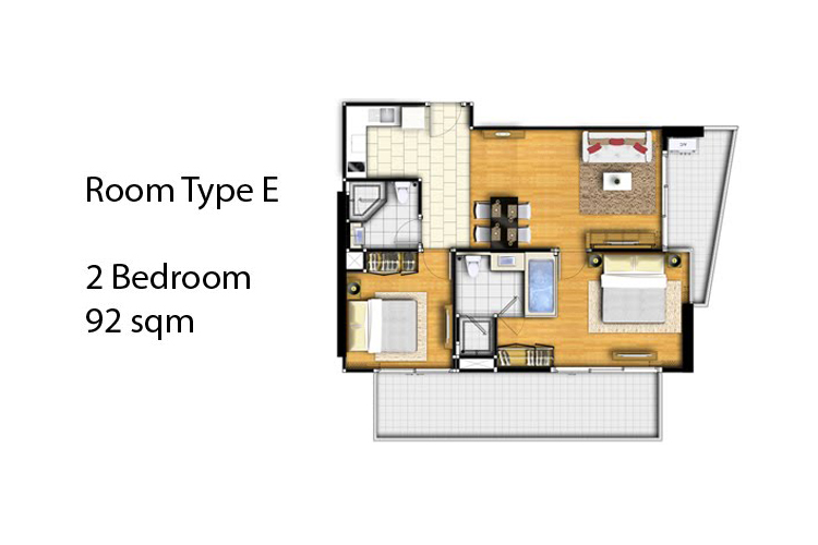 2 Bedroom ในโครงการ เดอะ พีค ทาวเวอร์ พัทยา, ภาพที่ 4