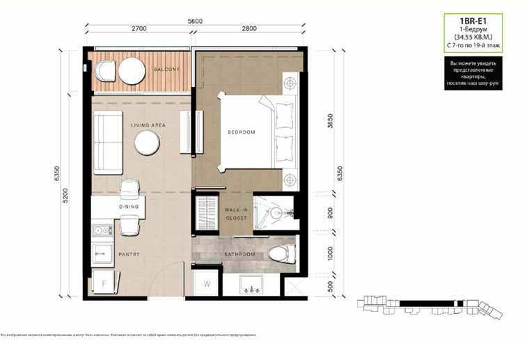 1 Bedroom ในโครงการ เดอะ ริเวียร่า จอมเทียน, ภาพที่ 4