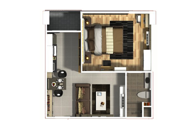 1 Bedroom ในโครงการ เดอะ พรีมิโอ เซอร์เคิล บ้านบึง, ภาพที่ 4