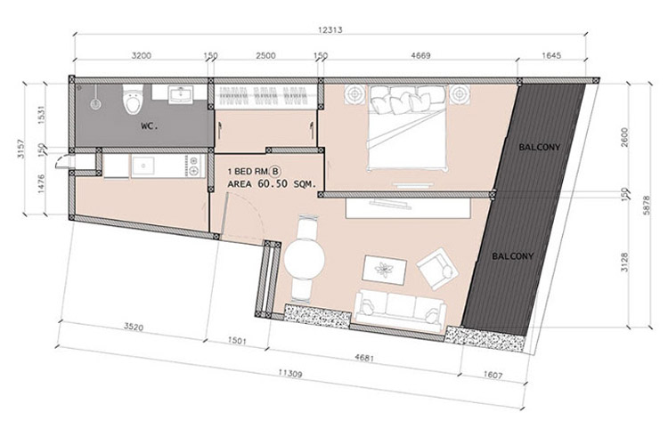 1 Bedroom ในโครงการ วอเตอร์ เอดจ์, ภาพที่ 4