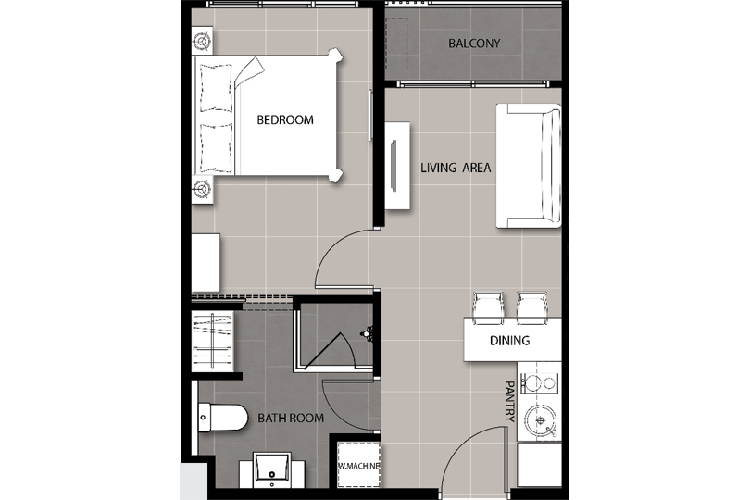 1 Bedroom ในโครงการ ดิ เออเบิ้ล แอทติจูด พัทยา, ภาพที่ 4