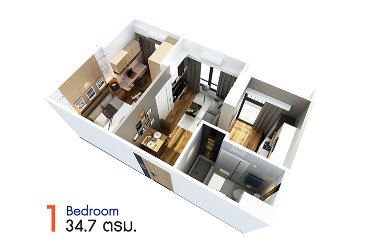 1 Bedroom ในโครงการ พลัส ศรีราชา, ภาพที่ 4