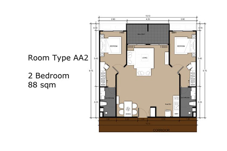 2 Bedroom ในโครงการ ลากูน่า บีช รีสอร์ท จอมเทียน, ภาพที่ 4