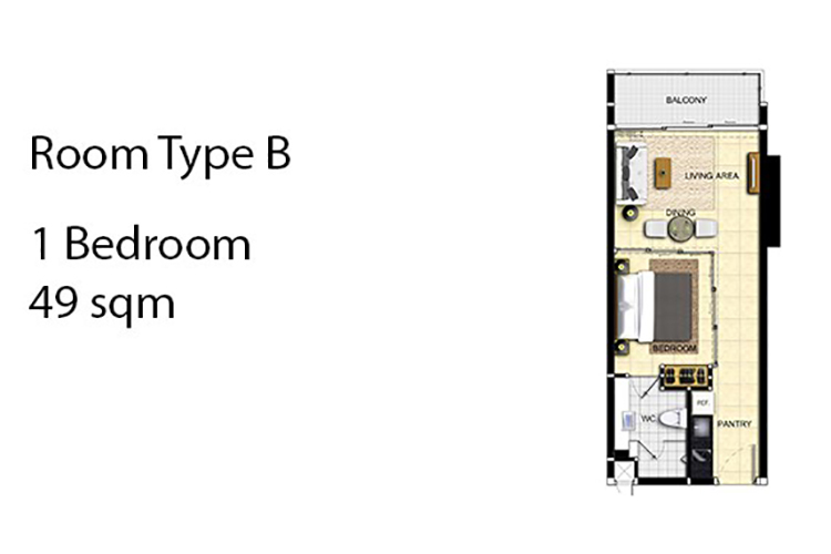 1 Bedroom ในโครงการ วงศ์อมาตย์ ทาวเวอร์, ภาพที่ 4