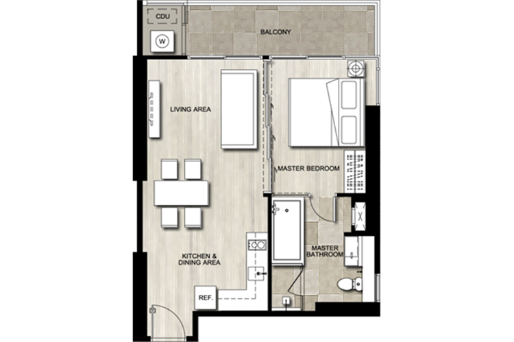 1 Bedroom  ในโครงการ บ้านปลายหาด, ภาพที่ 4