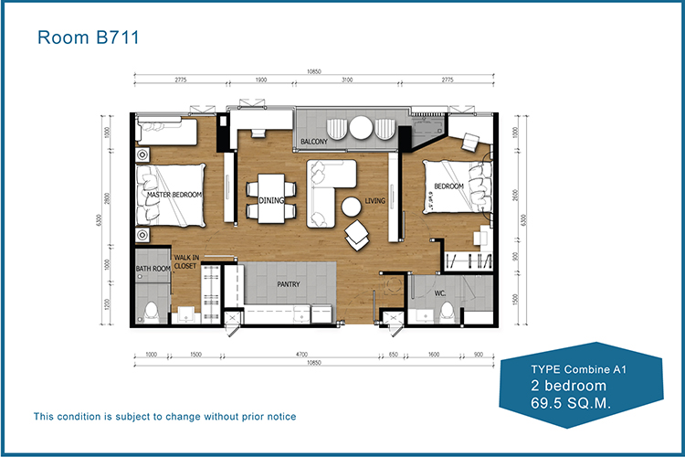 2 Bedroom ในโครงการ แอคควา คอนโดมิเนียม, ภาพที่ 4