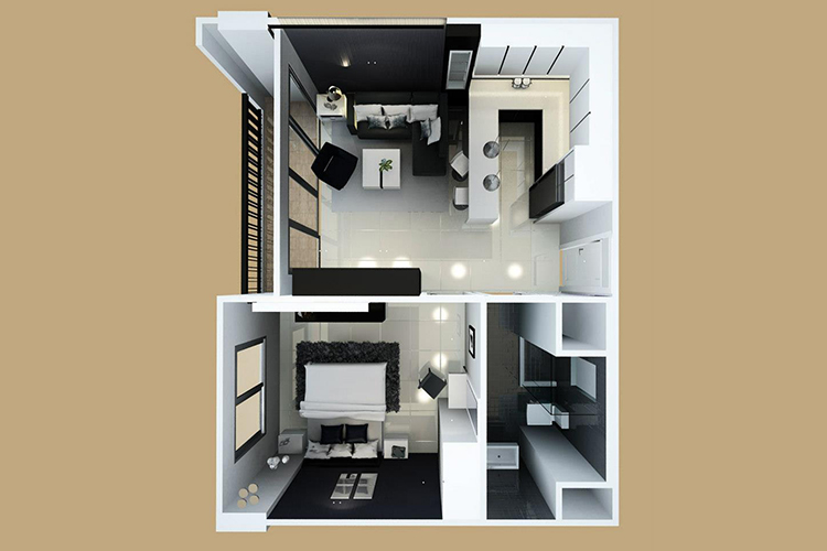1 Bedroom ในโครงการ เดอะ บลู เรสซิเดนซ์, ภาพที่ 4