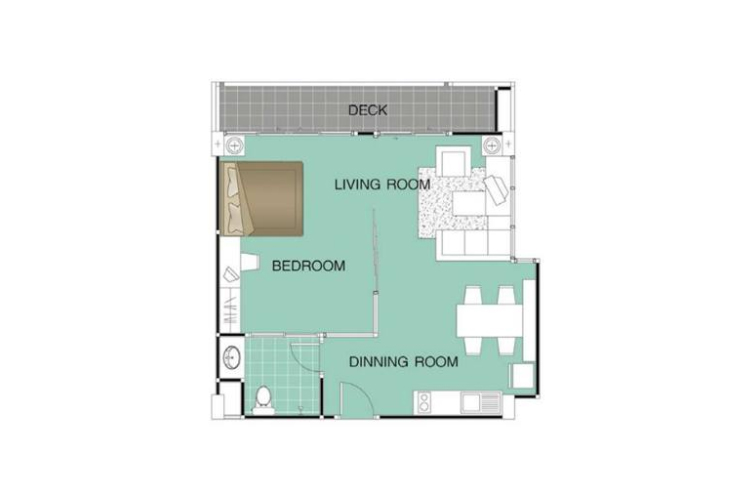 1 Bedroom ในโครงการ เดอะ เมาท์เทน คอนโดมิเนียม, ภาพที่ 4