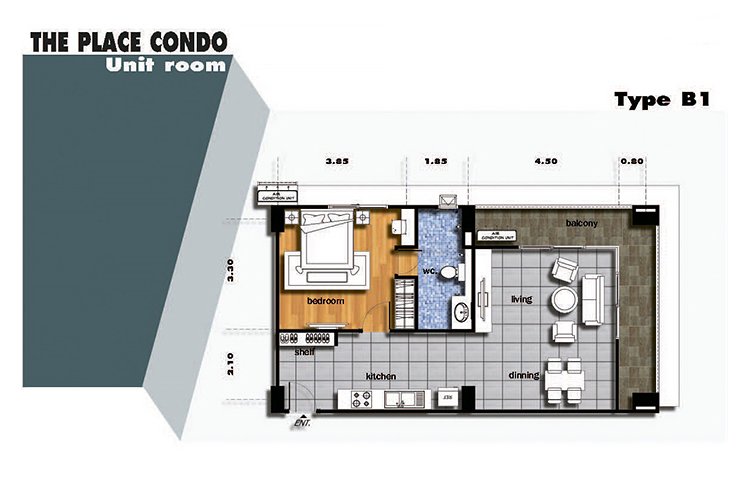 1 Bedroom ในโครงการ เดอะ เพลส พระตำหนัก, ภาพที่ 4