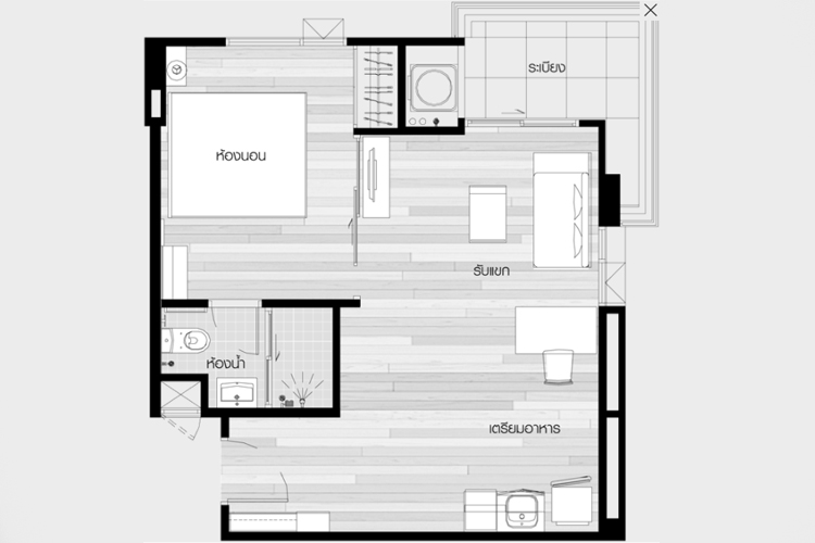 1 Bedroom ในโครงการ นอร์ท คอนโด, ภาพที่ 4