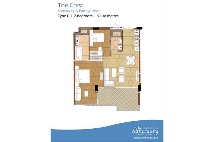 2 Bedroom (ขายแล้ว) ในโครงการ เดอะ แซงค์ทัวรี่ คอนโดมิเนียม, ภาพที่ 4