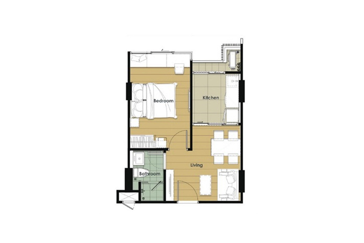 1 Bedroom ในโครงการ เมโทรลักซ์ โรสโกลด์ พหล-สุทธิสาร, ภาพที่ 4