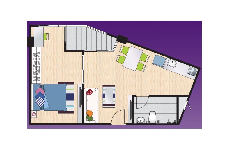 1 Bedroom (ขายแล้ว) ในโครงการ พลัส คอนโด สุราษฎร์ธานี, ภาพที่ 4