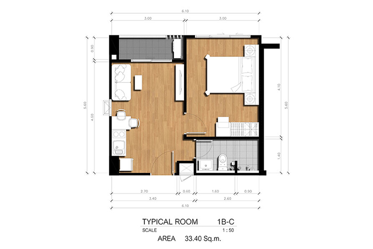 1 Bedroom ในโครงการ กัลปพฤกษ์ แกรนด์ สุราษฎร์ธานี, ภาพที่ 4