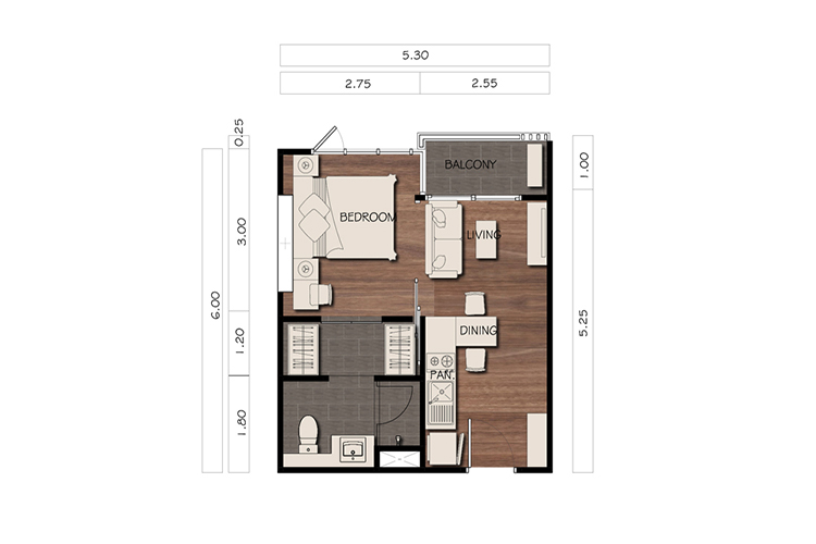 1 Bedroom ในโครงการ เซนทริโอ คอนโดมิเนียม, ภาพที่ 4