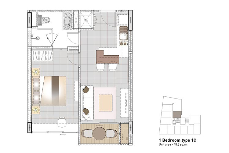 1 Bedroom ในโครงการ โอเชียน สโตน ภูเก็ต, ภาพที่ 4