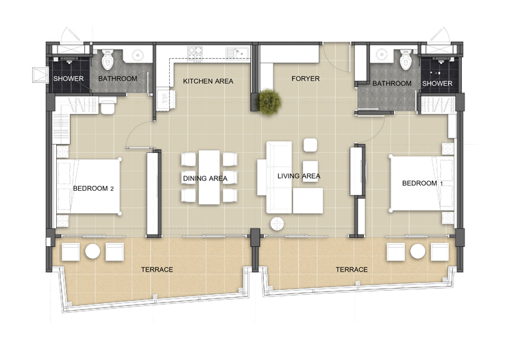 2 Bedroom ในโครงการ บาบิลอน สกาย การ์เด้น, ภาพที่ 4