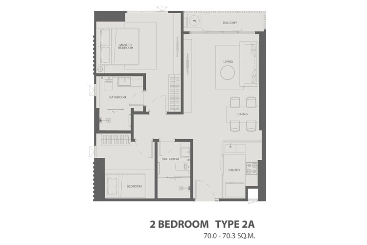 2 Bedroom ในโครงการ The Room พญาไท, ภาพที่ 4