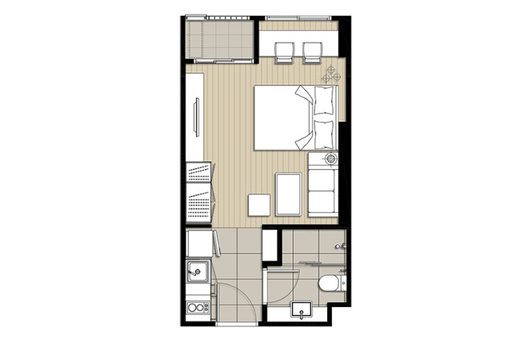 1 Bedroom ในโครงการ ไอดีโอ พระราม 9-ตัดใหม่, ภาพที่ 4