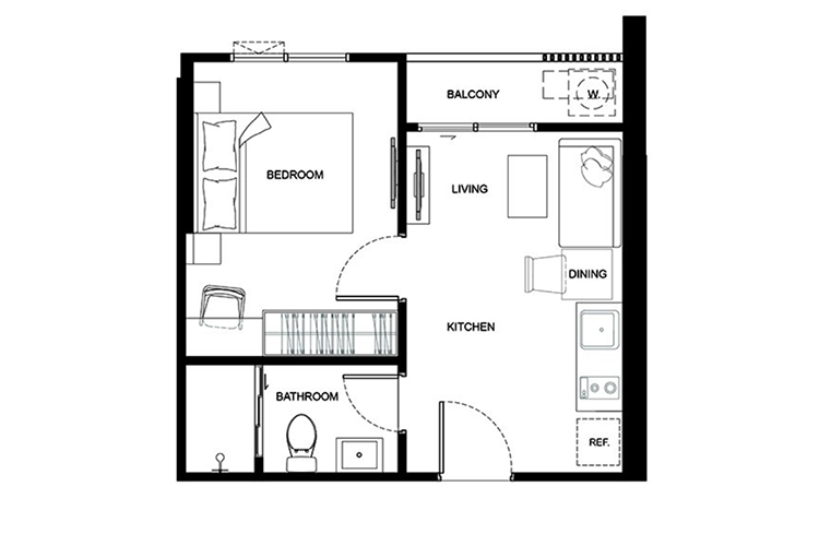 1 Bedroom ในโครงการ เมทริส พัฒนาการ-เอกมัย, ภาพที่ 4