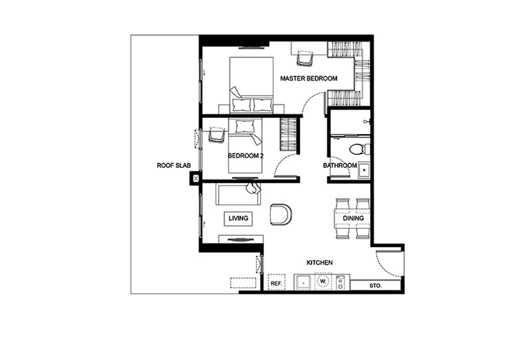 2 Bedroom ในโครงการ เมทริส พัฒนาการ-เอกมัย, ภาพที่ 4