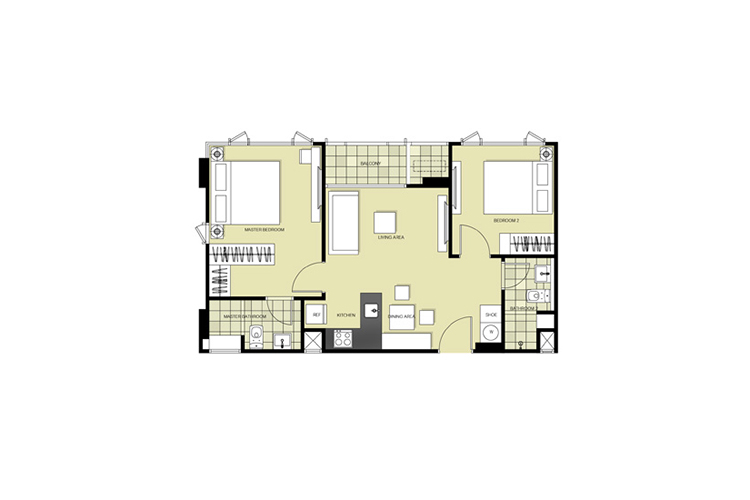 2 Bedroom ในโครงการ เดอะ เบส ดาวน์ทาวน์-ภูเก็ต, ภาพที่ 4