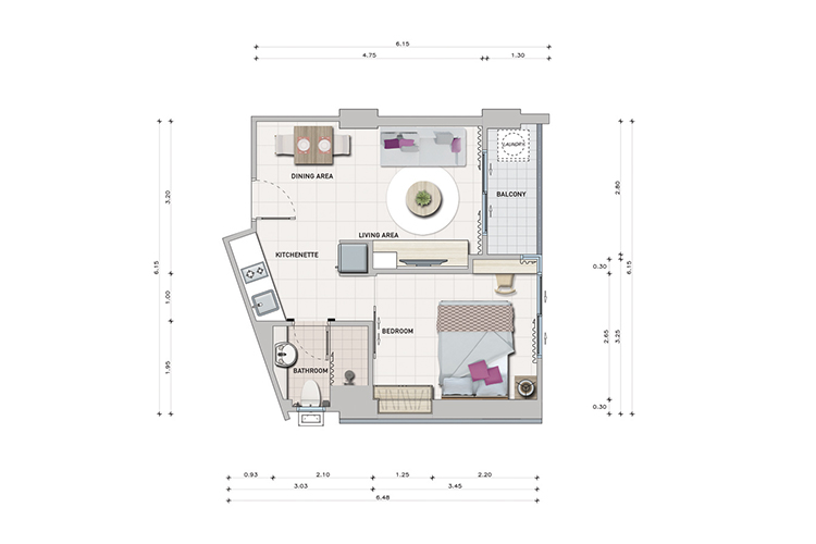 1 Bedroom ในโครงการ เดอะ ซีน คอนโด, ภาพที่ 4