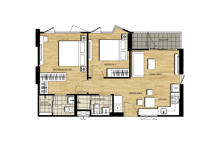 2 Bedroom ในโครงการ เดอะ เบส ไฮท์ ภูเก็ต, ภาพที่ 4