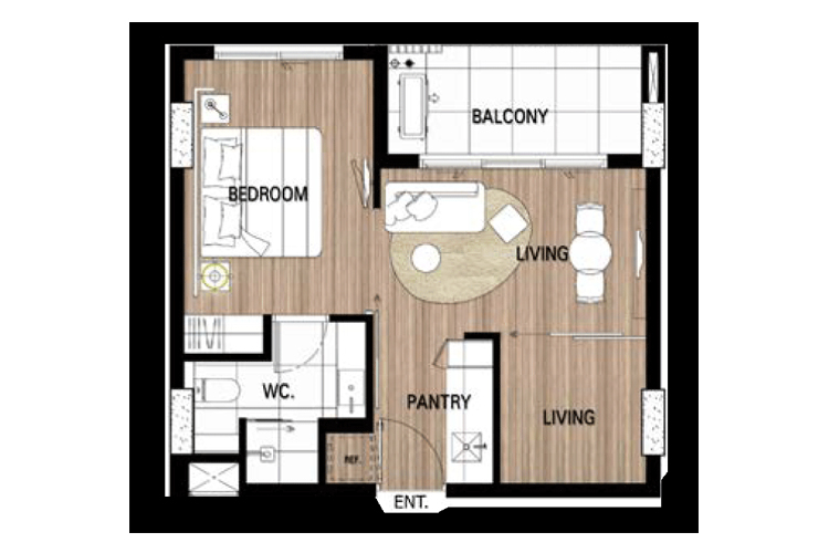 1 Bedroom + Plus ในโครงการ มาร์เวสท์ หัวหิน, ภาพที่ 4