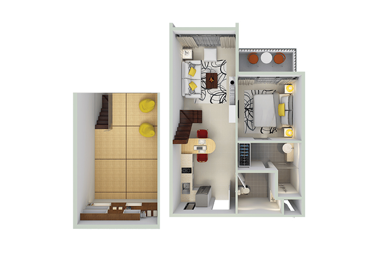 1 Bedroom Mezzanine ในโครงการ แคซเซีย ภูเก็ต, ภาพที่ 4