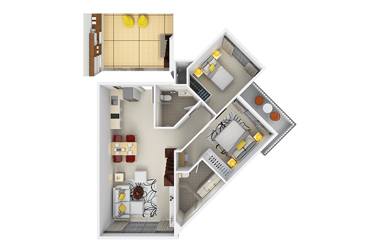 2 Bedroom Mezzanine ในโครงการ แคซเซีย ภูเก็ต, ภาพที่ 4