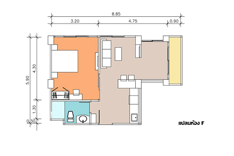 1 Bedroom  ในโครงการ เดอะ เบสท์ คอนโดมิเนียม, ภาพที่ 4
