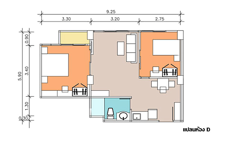 2 Bedroom ในโครงการ เดอะ เบสท์ คอนโดมิเนียม, ภาพที่ 4