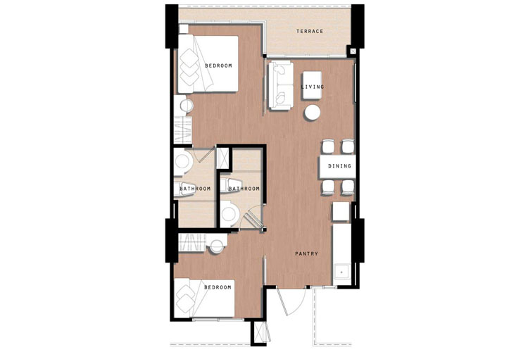 2 Bedroom ในโครงการ เดอะ เลเจ้นท์ โบ๊ทเฮาส์ หัวหิน, ภาพที่ 4