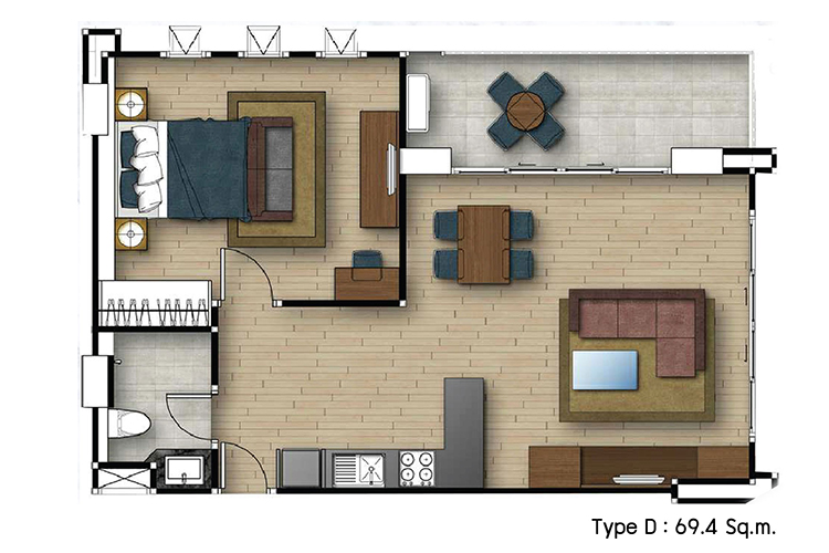 1 Bedroom ในโครงการ เอ ดี รีสอร์ท หัวหิน, ภาพที่ 4