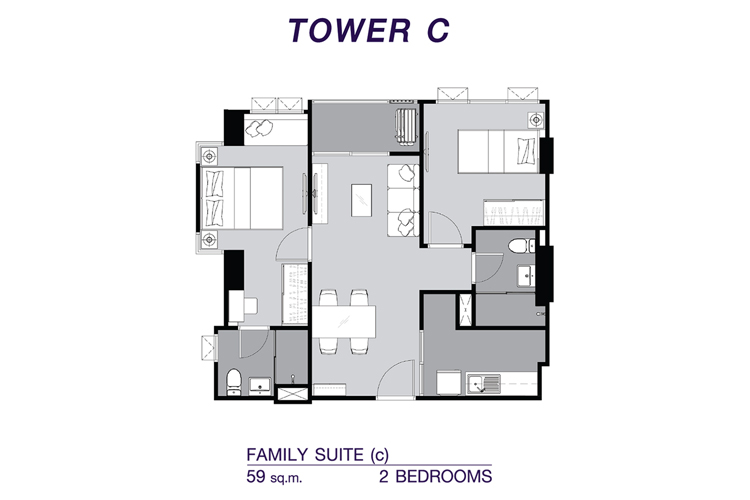 2 Bedroom ในโครงการ ศุภาลัย เวอเรนด้า รามคำแหง, ภาพที่ 4