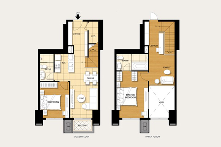 2 Bedroom Duplex ในโครงการ วิลล่าอโศก, ภาพที่ 4