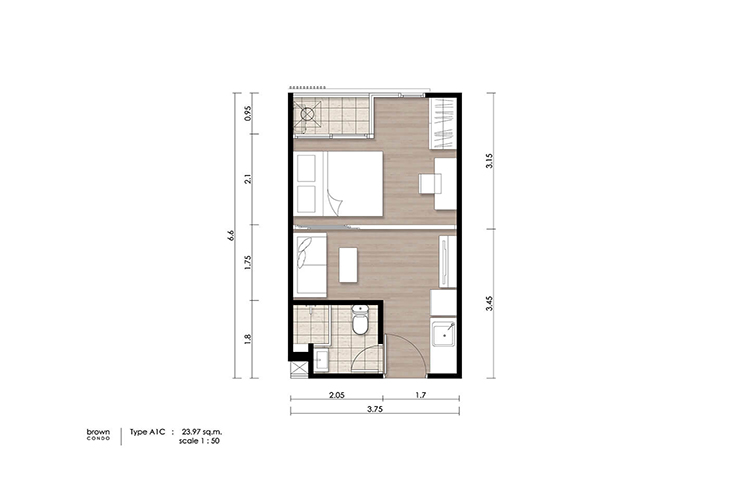 1 Bedroom ในโครงการ บราวน์ คอนโด รัชดา 32, ภาพที่ 4
