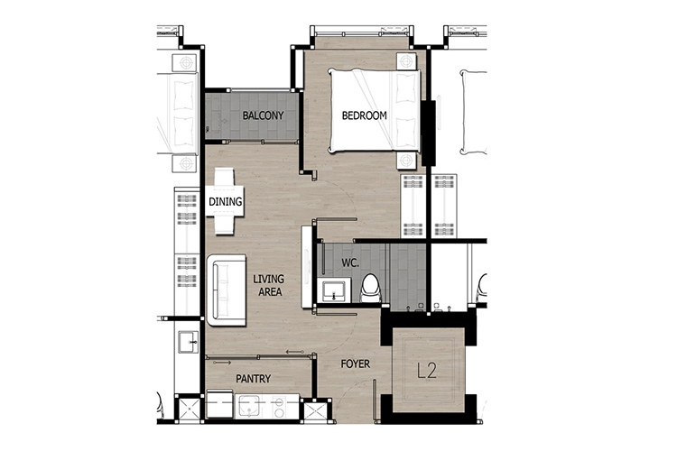 1 Bedroom ในโครงการ ดิ ยูนีค เกษตร-นวมินทร์, ภาพที่ 4