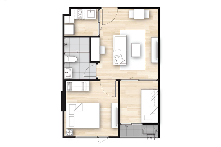 1 Bedroom Plus Exclusive ในโครงการ โมดิซ อินเตอร์เชนจ์, ภาพที่ 4