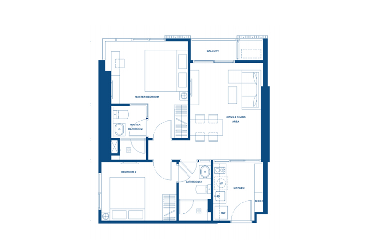 2 Bedroom ในโครงการ เดอะ ไลน์ พหลโยธิน พาร์ค , ภาพที่ 4