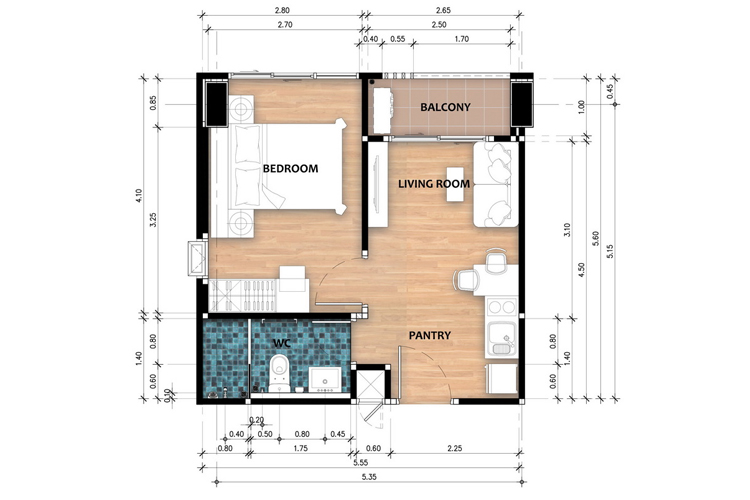 1 Bedroom ในโครงการ คอนโด ดรีม ลำปาง, ภาพที่ 4