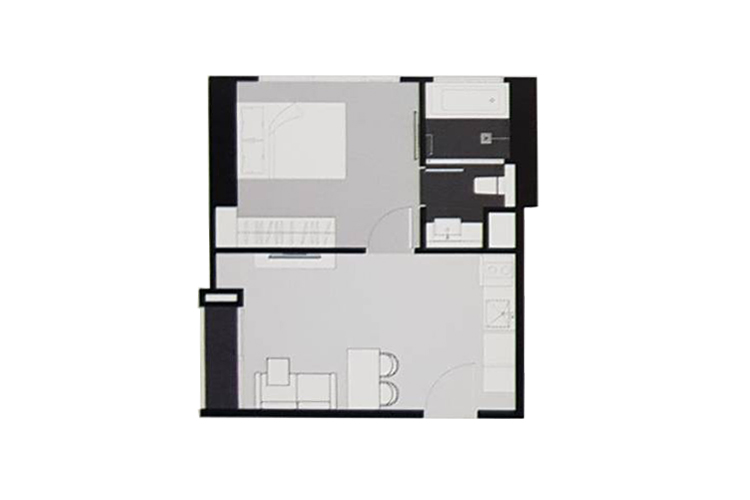 1 Bedroom ในโครงการ พาร์ค ออริจิ้น ทองหล่อ, ภาพที่ 4