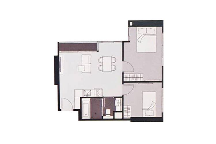 2 Bedroom ในโครงการ พาร์ค ออริจิ้น ทองหล่อ, ภาพที่ 4