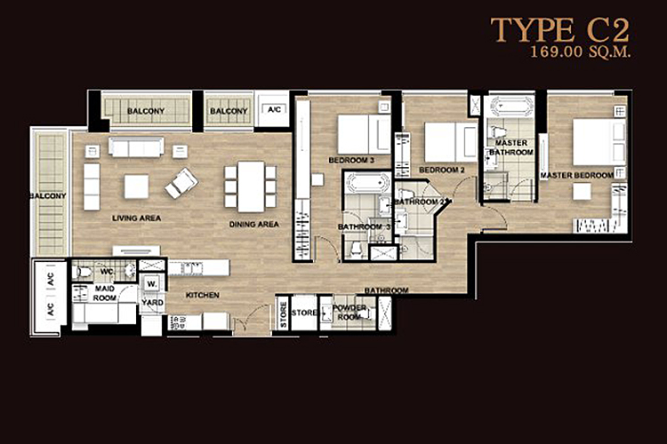 3 Bedroom ในโครงการ พรีเว่ บาย แสนสิริ, ภาพที่ 4